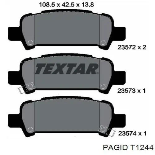 Задні гальмівні колодки HELLA-PAGID T1244 ціна, від 14.78 USD