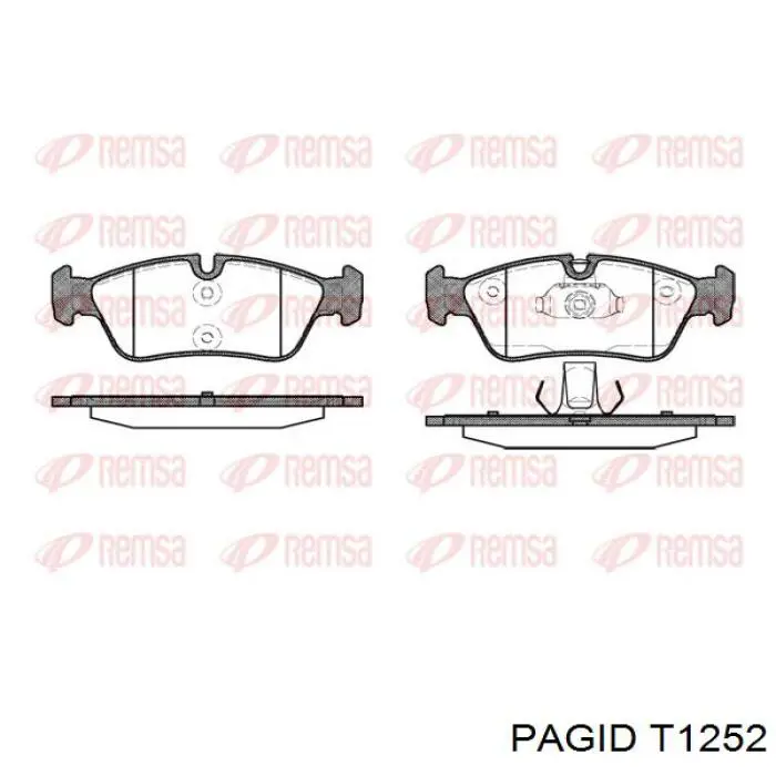 Колодки гальмівні передні, дискові T1252 HELLA-PAGID