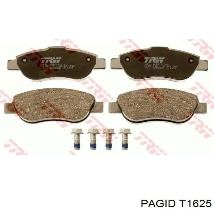 T1625 HELLA-PAGID колодки гальмівні передні, дискові