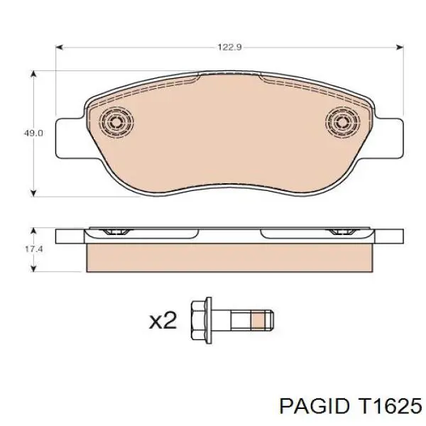 Гальмівні колодки HELLA-PAGID T1625 ціна, від 18.33 USD