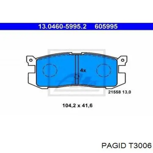 Задні дискові колодки HELLA-PAGID T3006