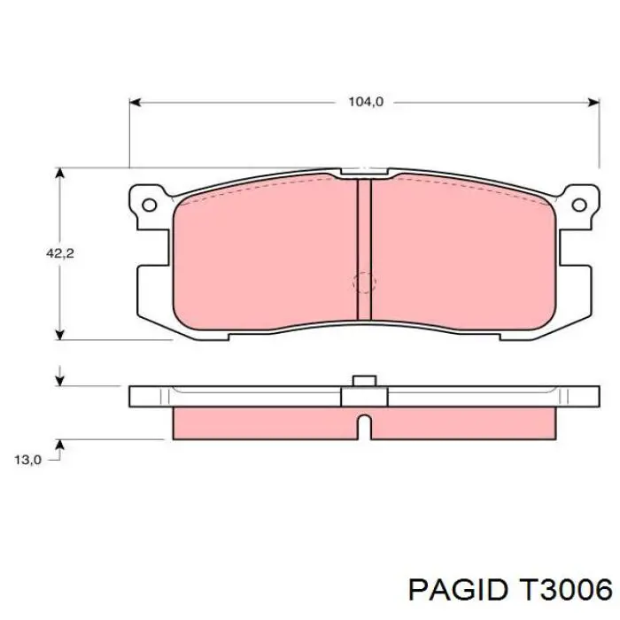 Задні гальмівні колодки HELLA-PAGID T3006 ціна, від 13.72 USD