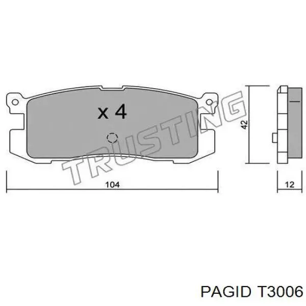 Купити T3006 HELLA-PAGID Задні колодки