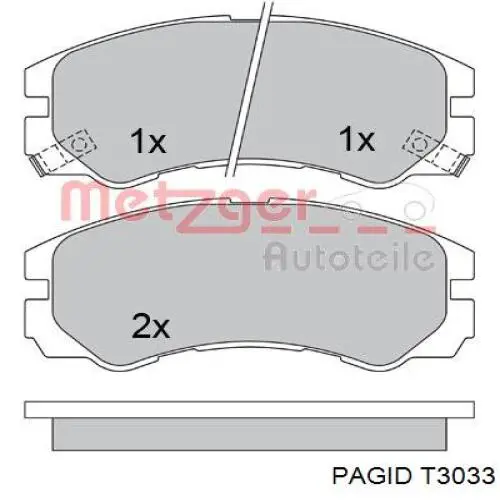 Передні тормозні колодки T3033 HELLA-PAGID