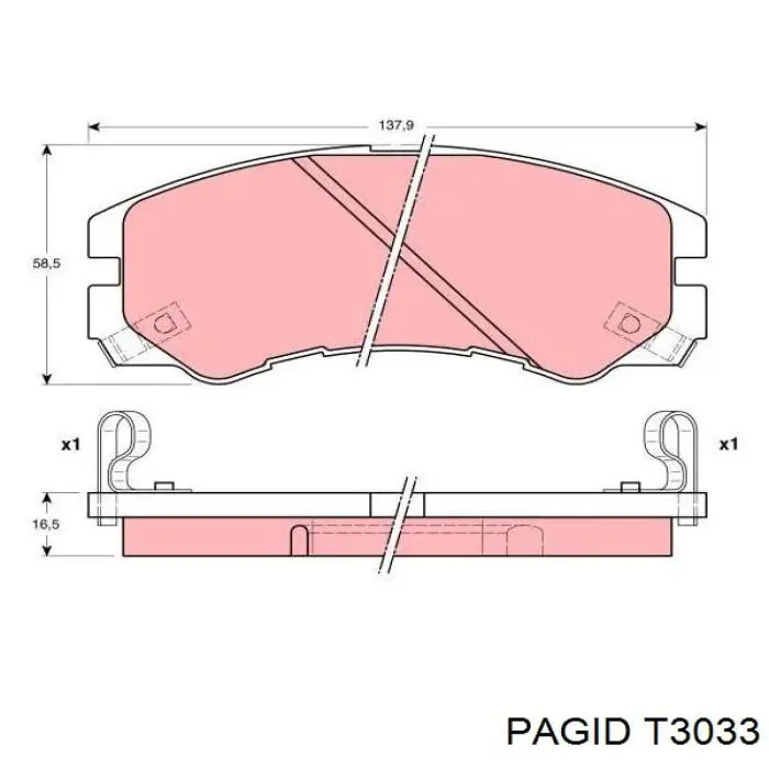 Тормозні колодки HELLA-PAGID T3033