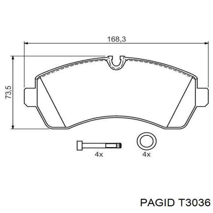 Гальмівні колодки HELLA-PAGID T3036 ціна, від 15.30 USD