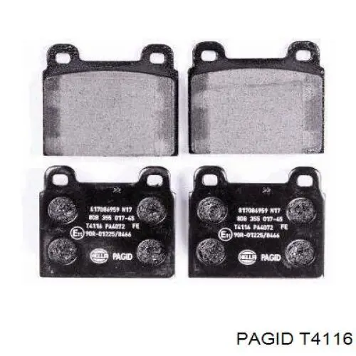 Тормозні колодки HELLA-PAGID T4116
