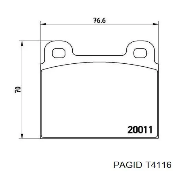 Гальмівні колодки HELLA-PAGID T4116 ціна, від 14.80 USD