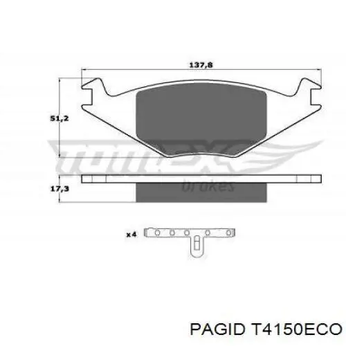 Гальмівні колодки HELLA-PAGID T4150ECO ціна, від 12.74 USD