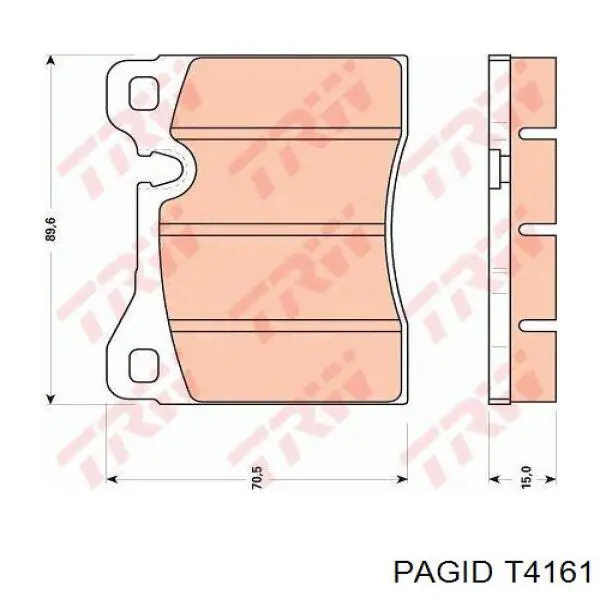 Колодки гальмівні передні, дискові T4161 HELLA-PAGID