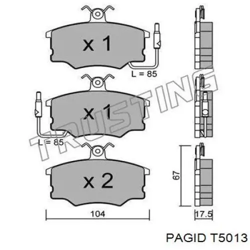 T5013 HELLA-PAGID колодки гальмівні передні, дискові