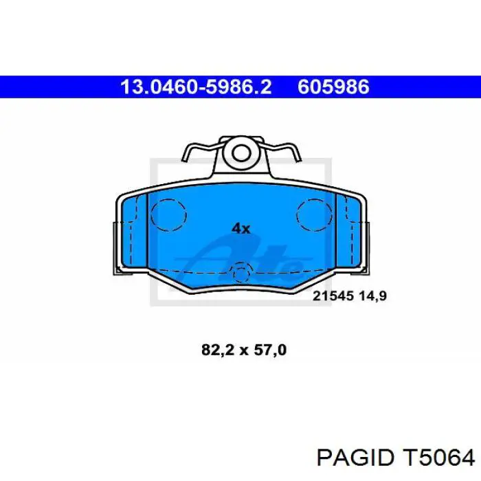 Задні гальмівні колодки HELLA-PAGID T5064 ціна, від 16.89 USD