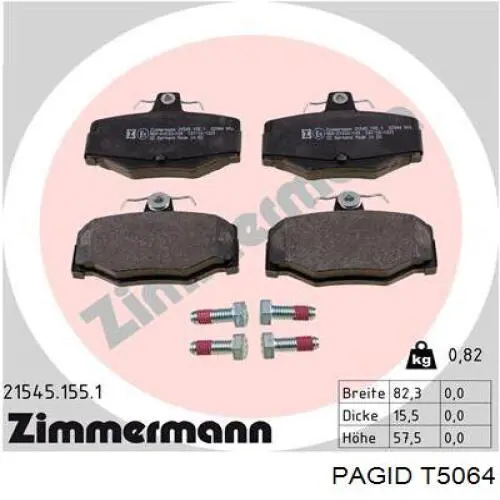 Купити T5064 HELLA-PAGID Задні колодки