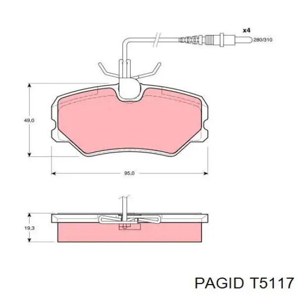 T5117 HELLA-PAGID колодки гальмівні передні, дискові