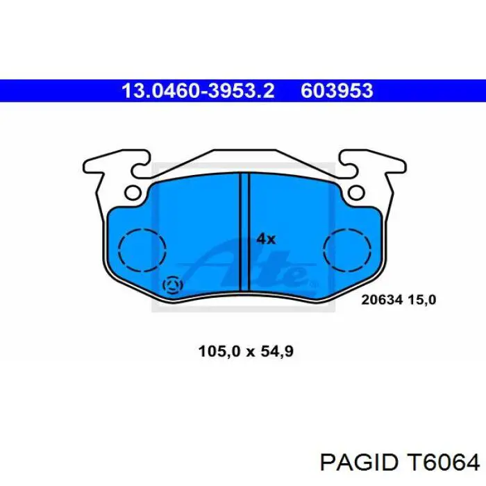 T6064 HELLA-PAGID колодки гальмівні передні, дискові