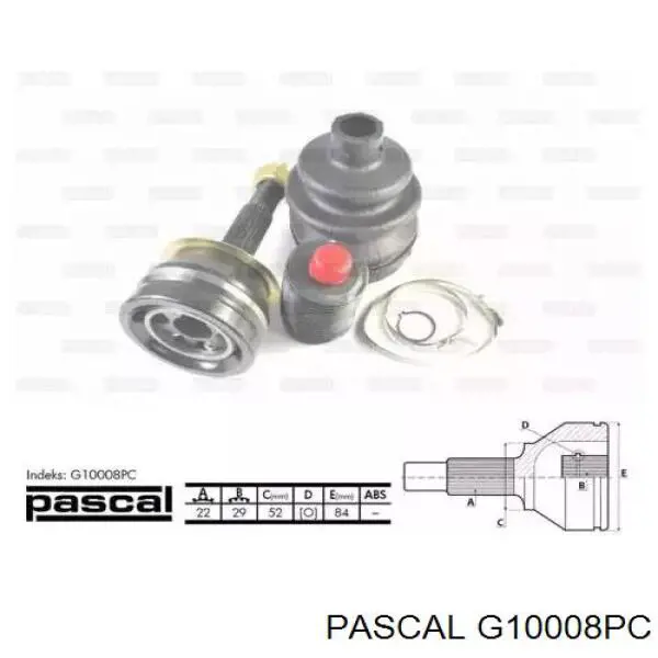 Купити G10008PC Pascal Шарнір приводу зовнішній