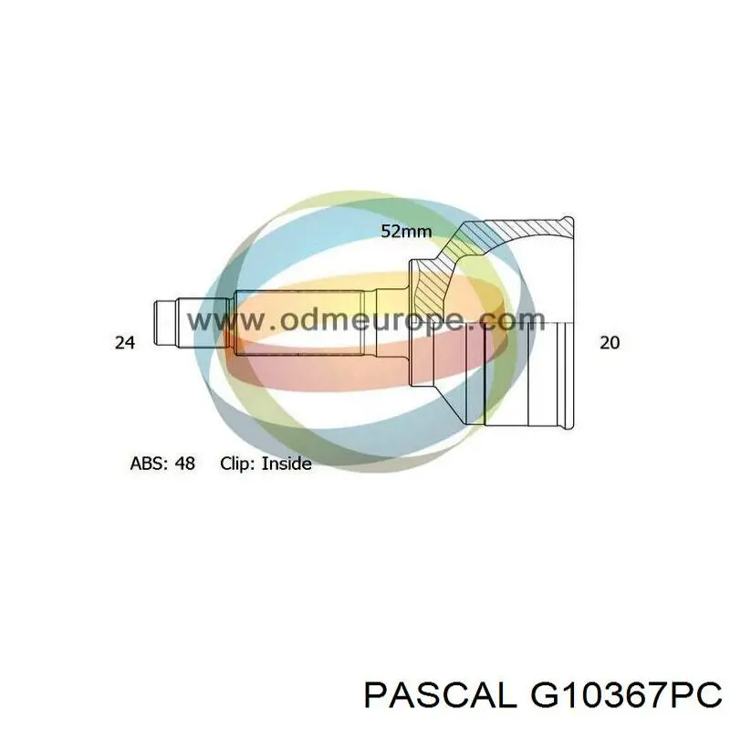 G10367PC Pascal піввісь (привід передня, ліва)