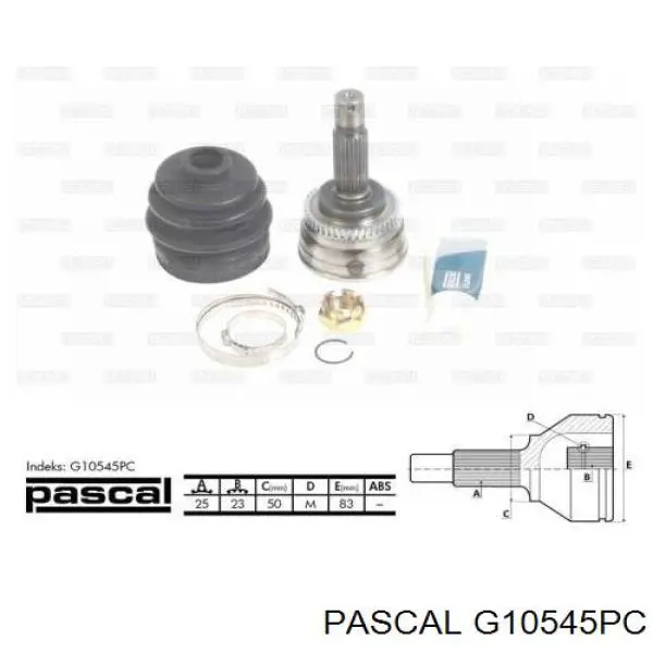 G10545PC Pascal шрус зовнішній передній