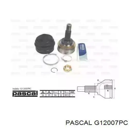ШРУС зовнішній передній, правий Pascal G12007PC ціна, від 16.47 USD