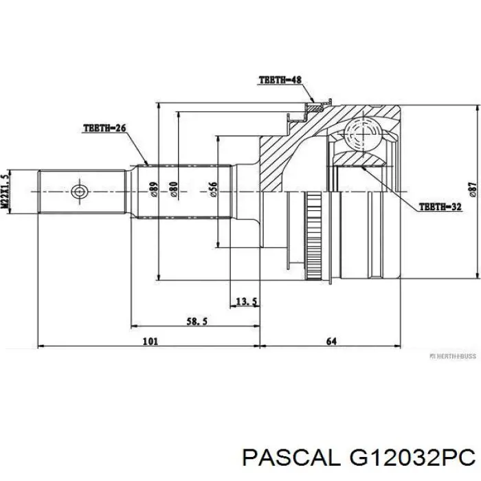 G12032PC Pascal шрус зовнішній передній