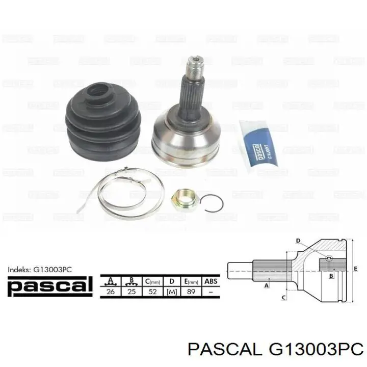 G13003PC Pascal шрус зовнішній передній