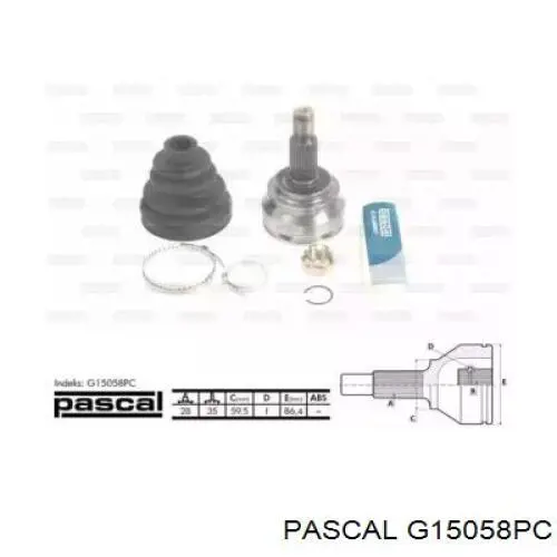 ШРУС зовнішній передній G15058PC Pascal