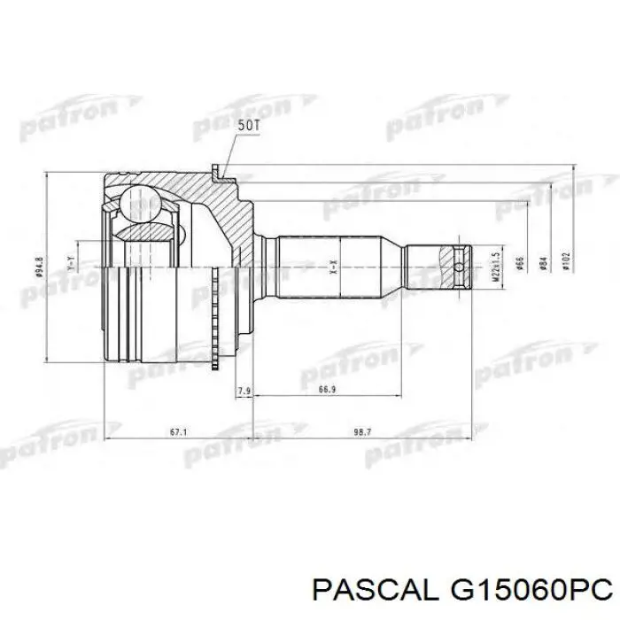 ШРУС зовнішній передній G15060PC Pascal