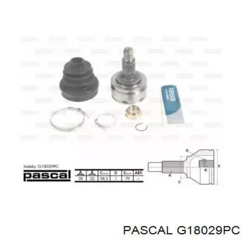 ШРУС зовнішній передній G18029PC Pascal