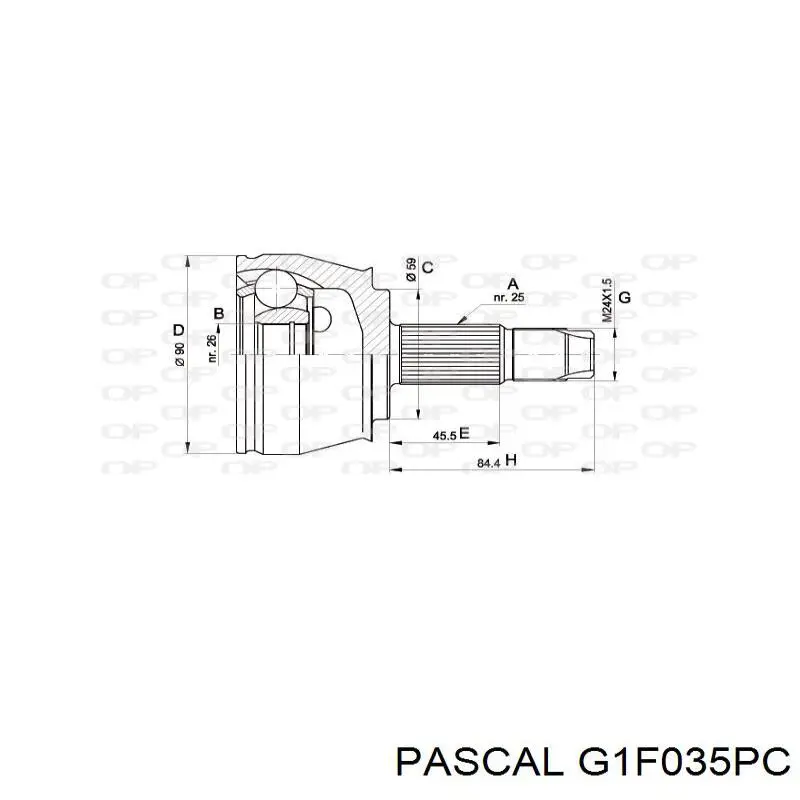 ШРУС зовнішній передній G1F035PC Pascal