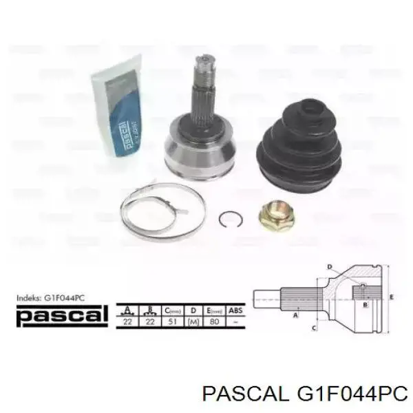 G1F044PC Pascal шрус зовнішній передній