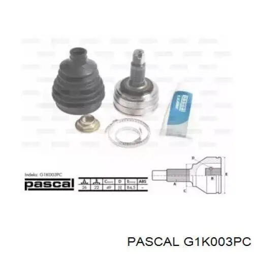 Купити G1K003PC Pascal Шарнір приводу зовнішній