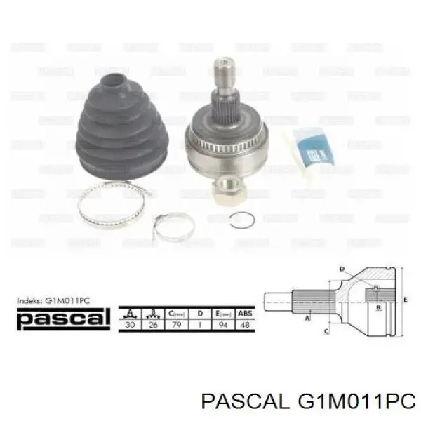 G1M011PC Pascal шрус зовнішній передній