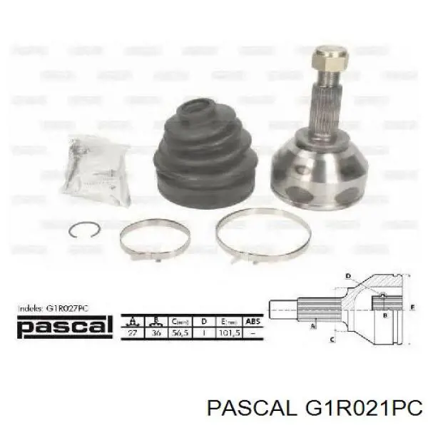 ШРУС зовнішній передній G1R021PC Pascal
