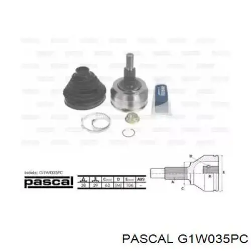 ШРУС зовнішній Pascal G1W035PC