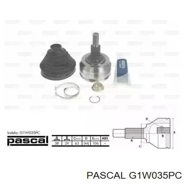 G1W035PC Pascal шрус зовнішній передній