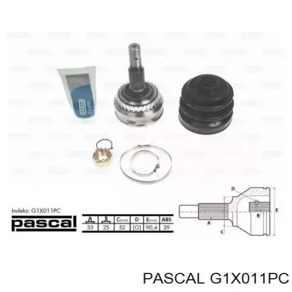 G1X011PC Pascal шрус зовнішній передній