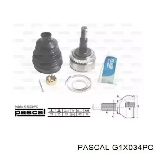 ШРУС зовнішній передній G1X034PC Pascal