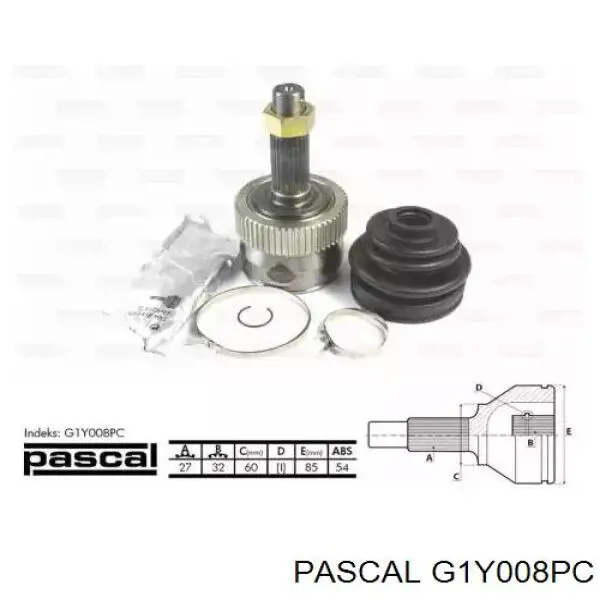 G1Y008PC Pascal шрус зовнішній передній