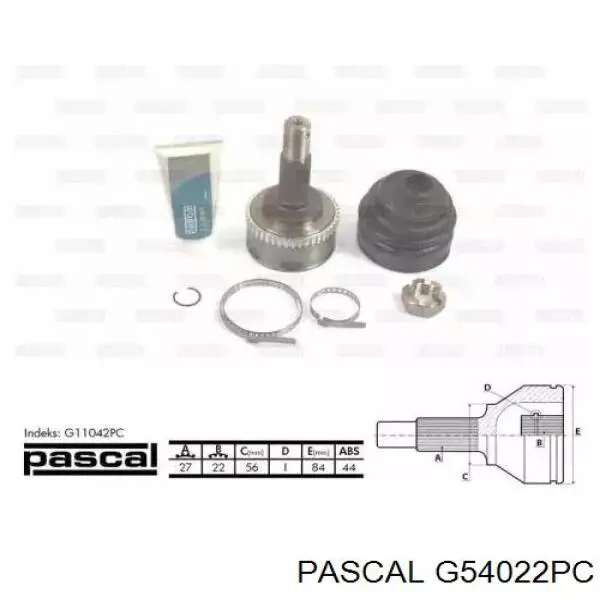 G54022PC Pascal пильник шруса зовнішній, передній піввісі
