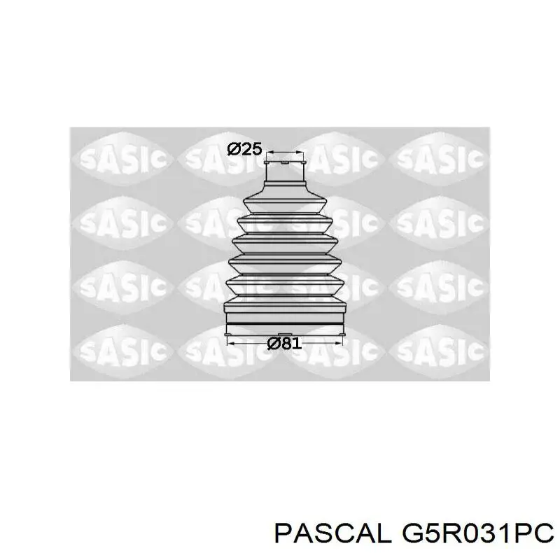 Пильник шарніра кутових швидкостей зовнішній передній Pascal G5R031PC ціна, від 10.45 USD