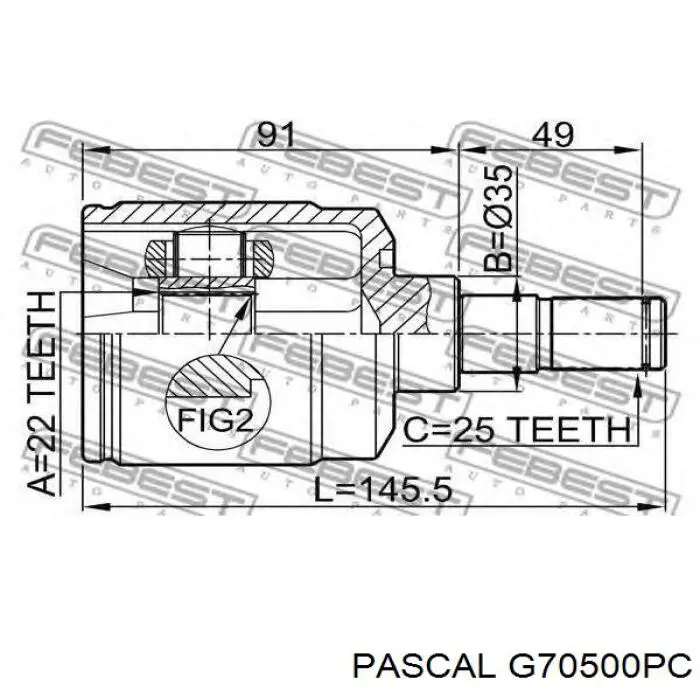 Купити G70500PC Pascal Граната внутрішня ліва