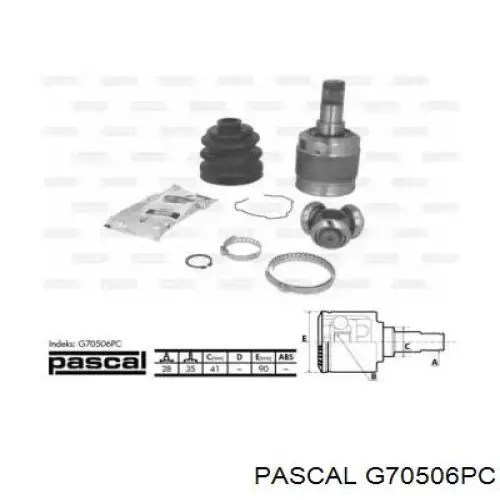 ШРКШ внутрішній, передній, лівий G70506PC Pascal