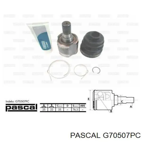 G70507PC Pascal шрус внутрішній, передній