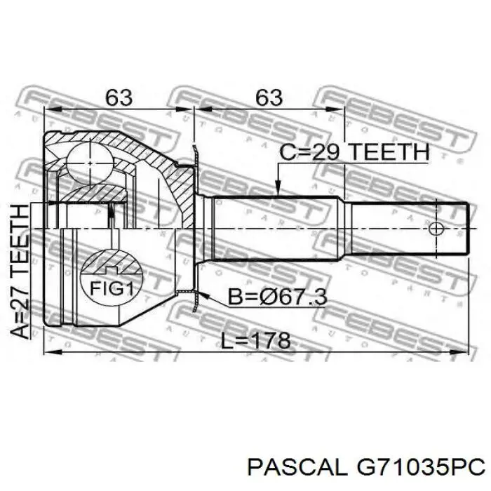 Купити G71035PC Pascal Граната внутрішня ліва