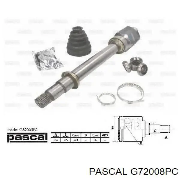 ШРКШ внутрішній, передній, лівий G72008PC Pascal