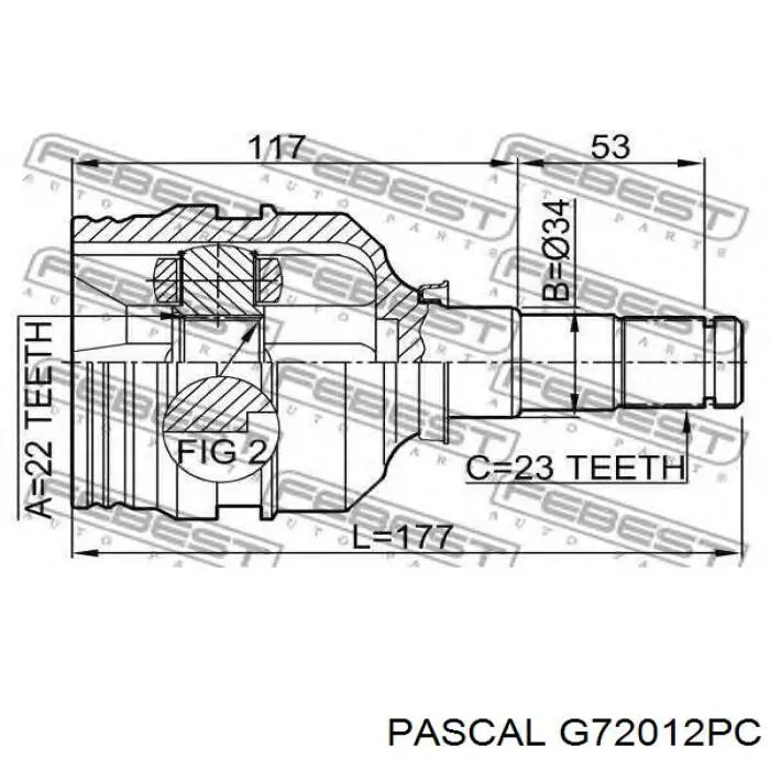 Купити G72012PC Pascal Граната внутрішня ліва