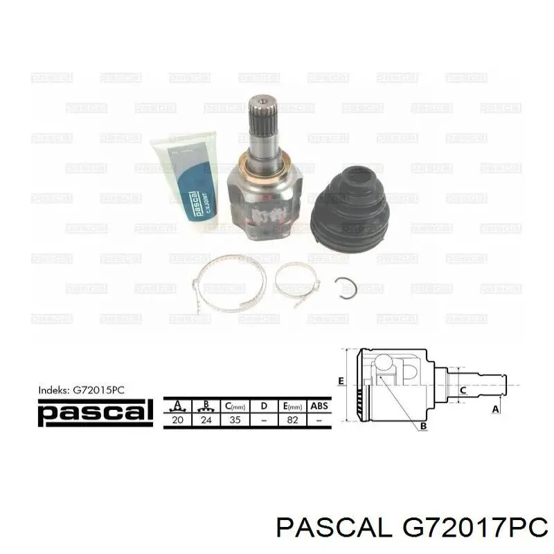 Шарнір кутових швидкостей передній лівий Pascal G72017PC ціна, від 37.59 USD