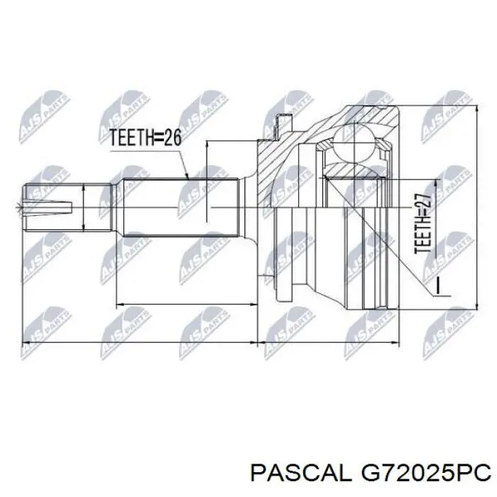 Купити G72025PC Pascal ШРУС внутрішній правий