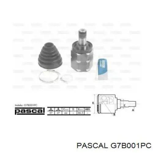 Купити G7B001PC Pascal Граната внутрішня, передня, ліва