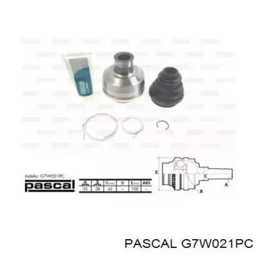 ШРУС внутрішній правий G7W021PC Pascal